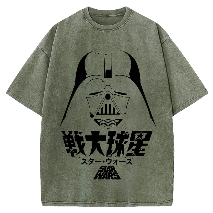 Star Wars Vintage Japanese Design Washed Crew Neck T-Shirt
