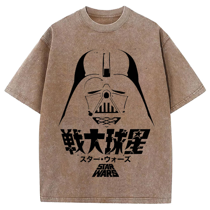 Star Wars Vintage Japanese Design Washed Crew Neck T-Shirt