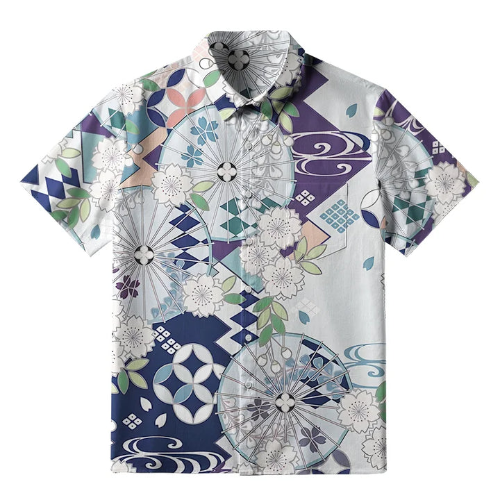 Floral And Umbrella Button-up Shirt