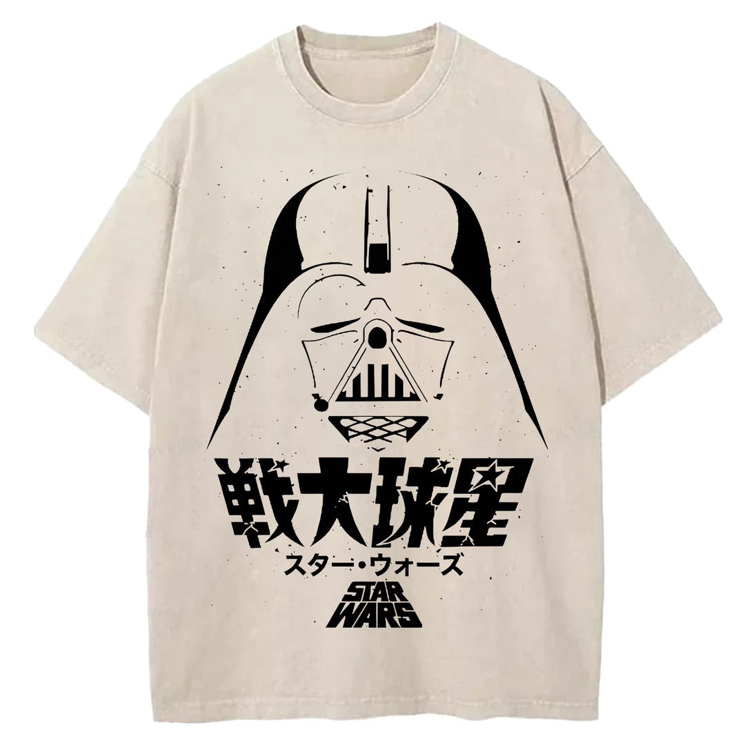 Star Wars Vintage Japanese Design Washed Crew Neck T-Shirt