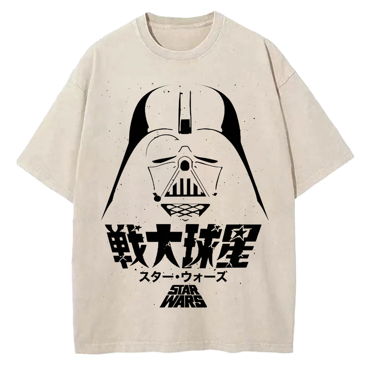 Star Wars Vintage Japanese Design Washed Crew Neck T-Shirt