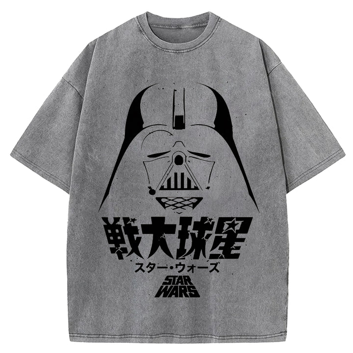 Star Wars Vintage Japanese Design Washed Crew Neck T-Shirt
