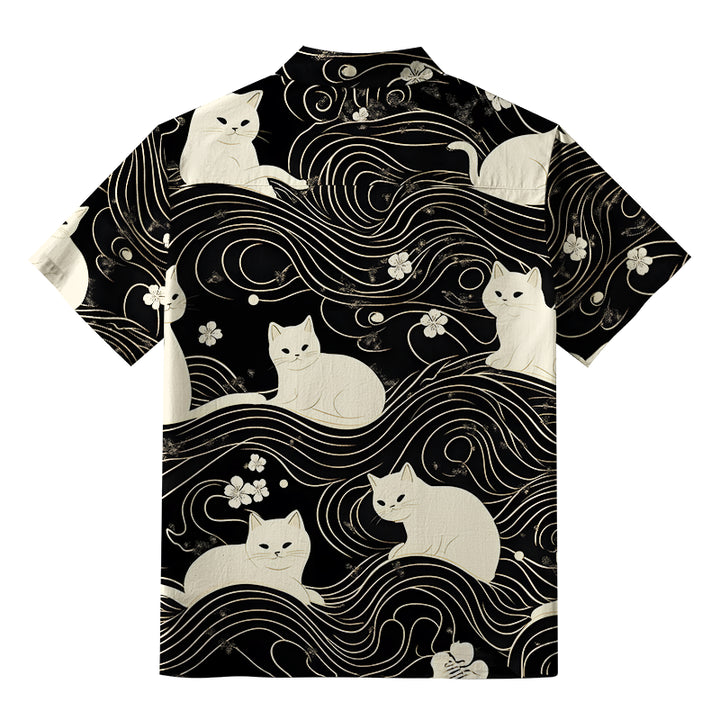 Mysterious Cat Aloha Hawaiian Shirt