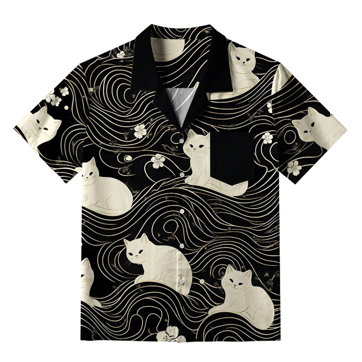 Mysterious Cat Aloha Hawaiian Shirt