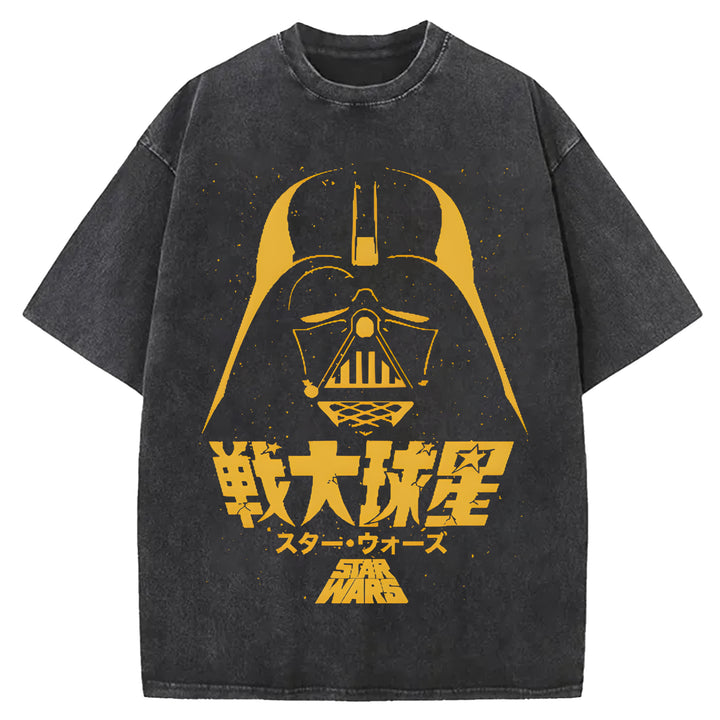 Star Wars Vintage Japanese Design Washed Crew Neck T-Shirt