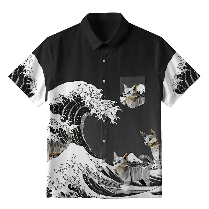 Origami Cat Button-up Shirt