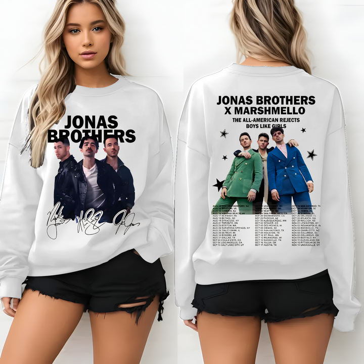 Jonas Brothers Unisex Cotton Crew Neck Sweatshirt