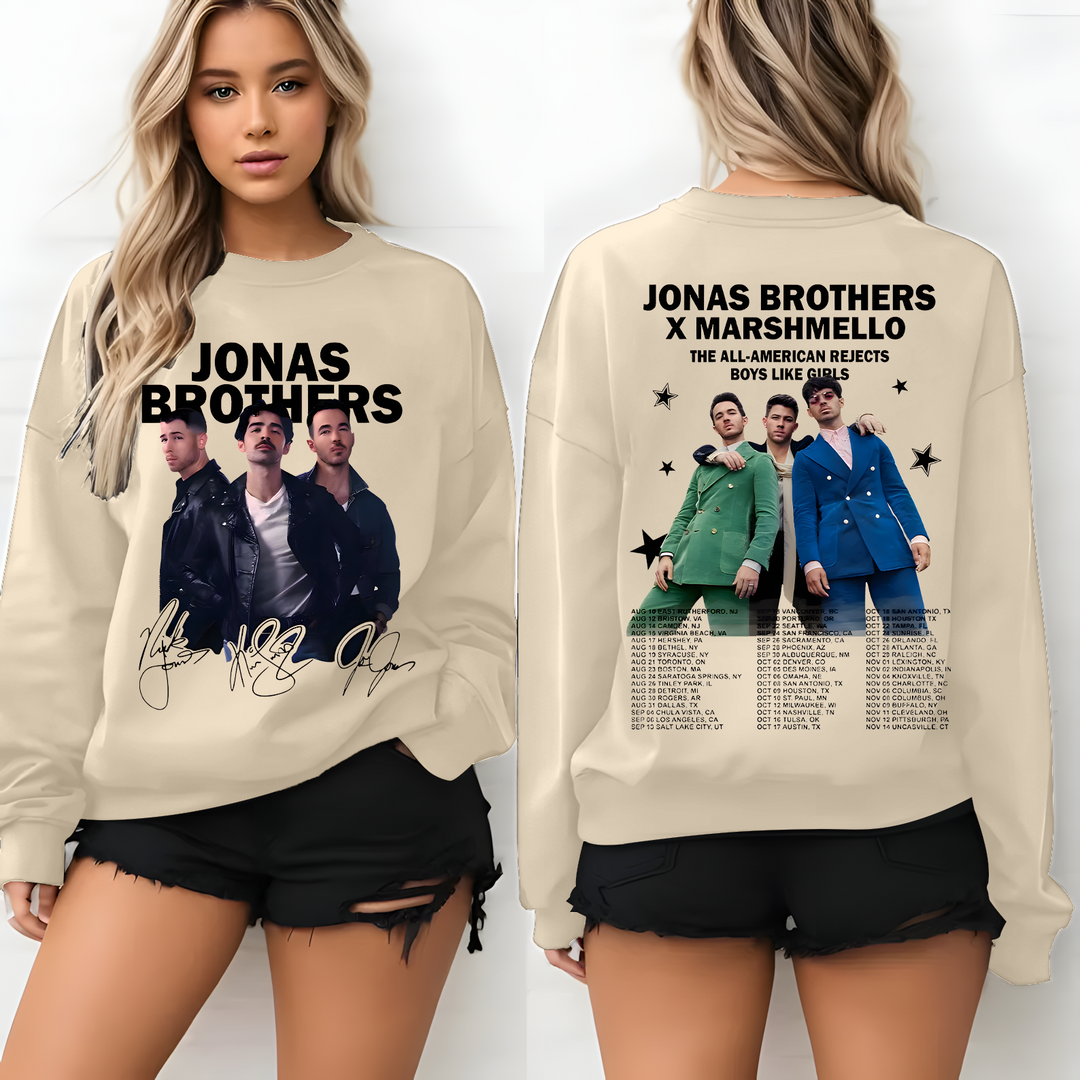 Jonas Brothers Unisex Cotton Crew Neck Sweatshirt