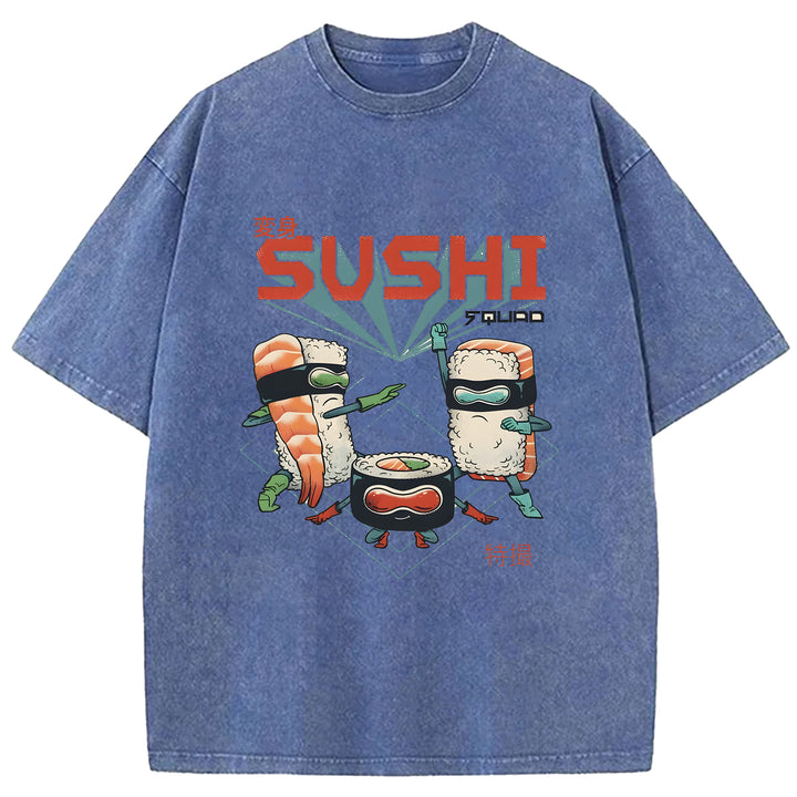 Sushi Superman Washed Crew Neck T-Shirt