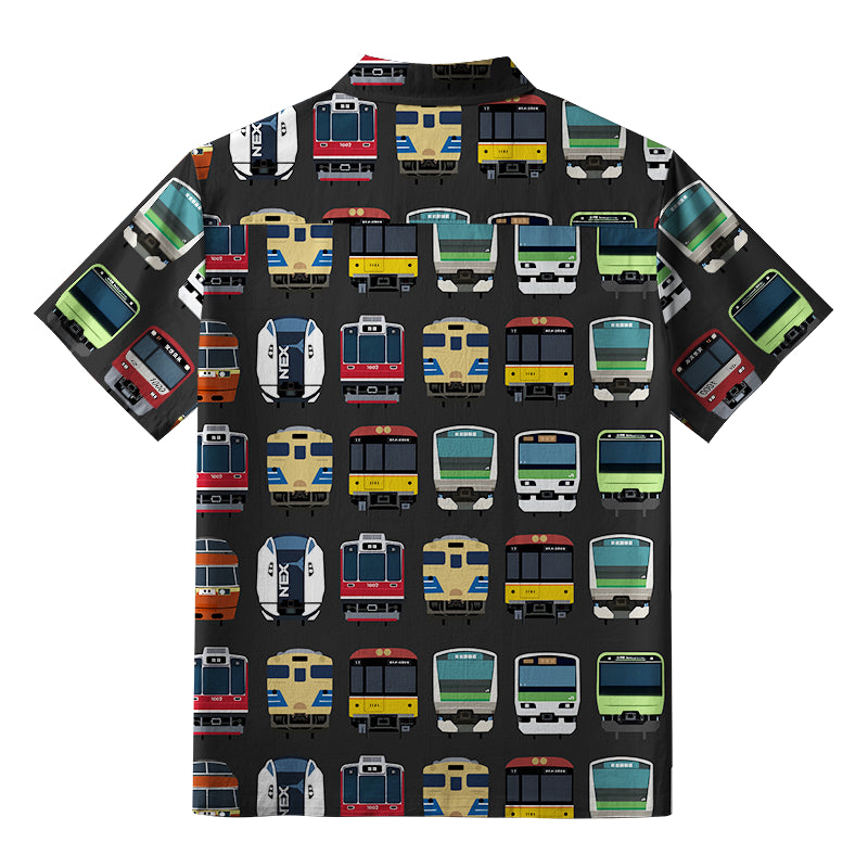 Japanese Traditional Trains Button-up Shirt