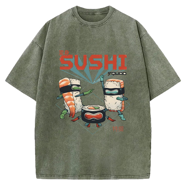 Sushi Superman Washed Crew Neck T-Shirt