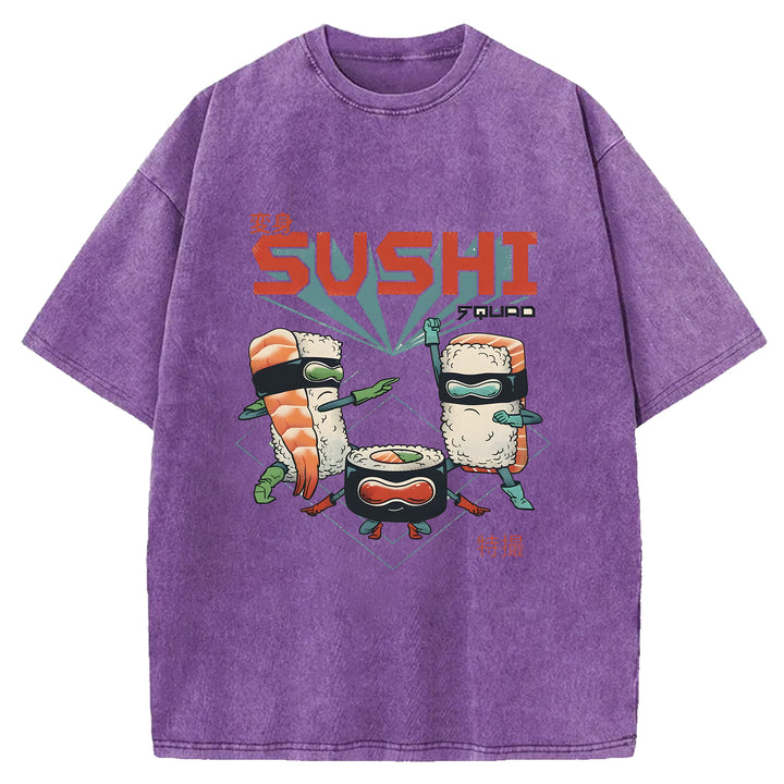 Sushi Superman Washed Crew Neck T-Shirt