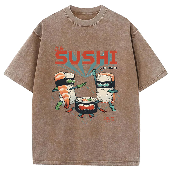 Sushi Superman Washed Crew Neck T-Shirt