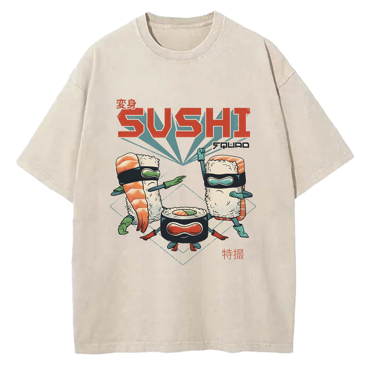 Sushi Superman Washed Crew Neck T-Shirt