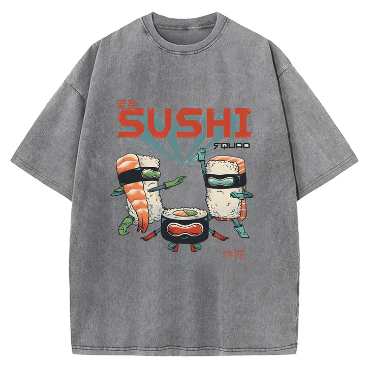 Sushi Superman Washed Crew Neck T-Shirt