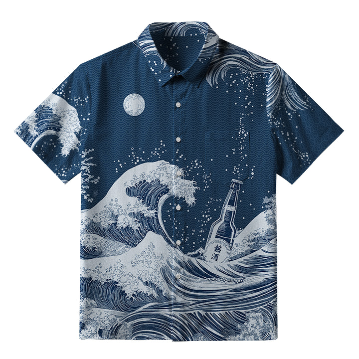 The Great Wave Off Beer Button-up Shirt