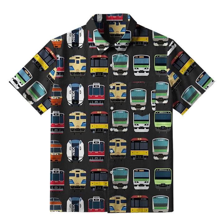 Japanese Traditional Trains Button-up Shirt