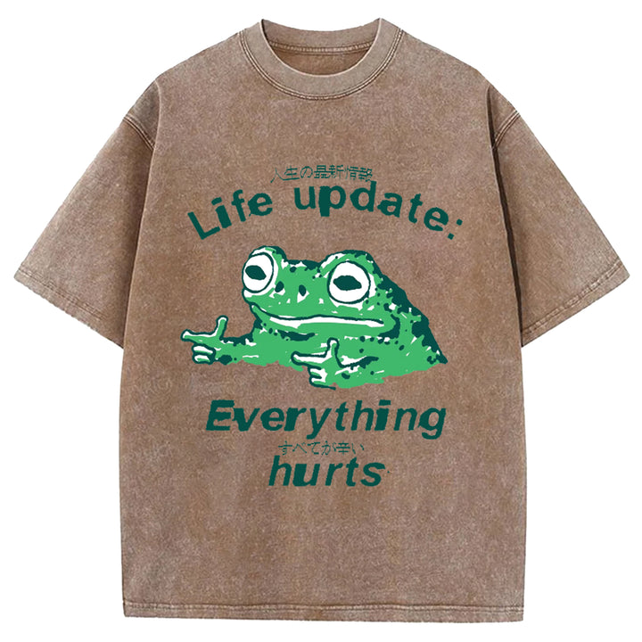 Life Update Harts Frog Vintage Washed Crew Neck T-Shirt