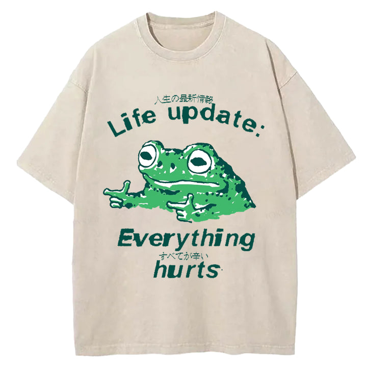 Life Update Harts Frog Vintage Washed Crew Neck T-Shirt