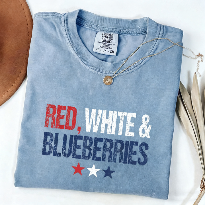 Red White and Blueberries Crew Neck T-Shirt