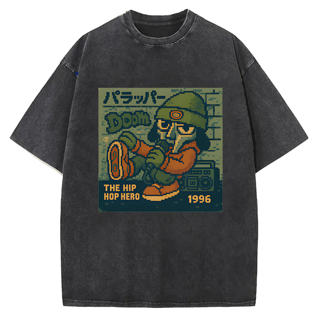 Parappa The Rapper Vintage Design Washed Crew Neck T-Shirt