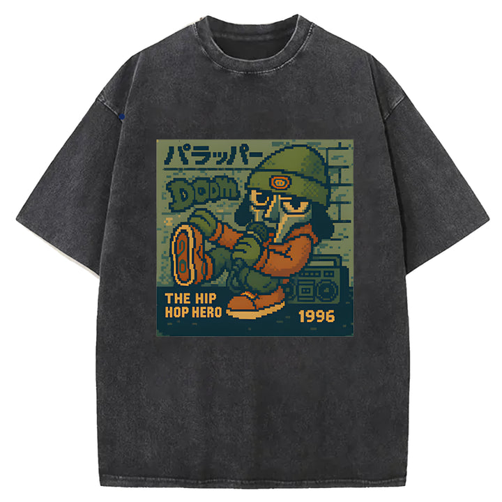 Parappa The Rapper Vintage Design Washed Crew Neck T-Shirt
