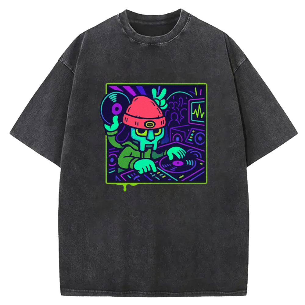 Parappa The Rapper Vintage Design Washed Crew Neck T-Shirt