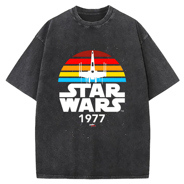Star Wars Vintage Japanese Design Washed Crew Neck T-Shirt