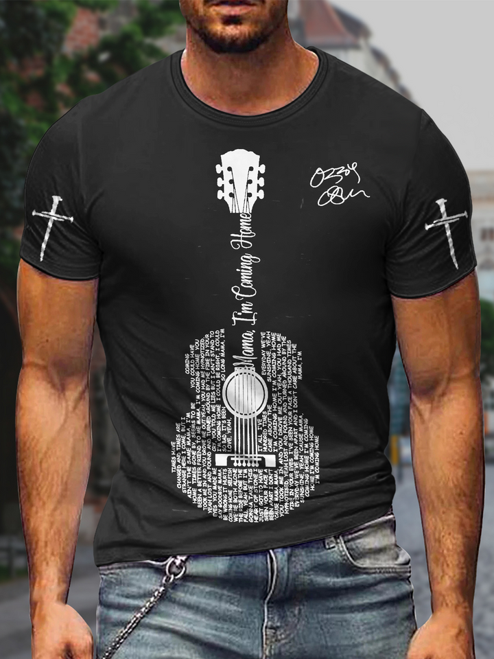 Ozzy Osbourne Music  Round Neck Short Sleeve Men's T-shirt