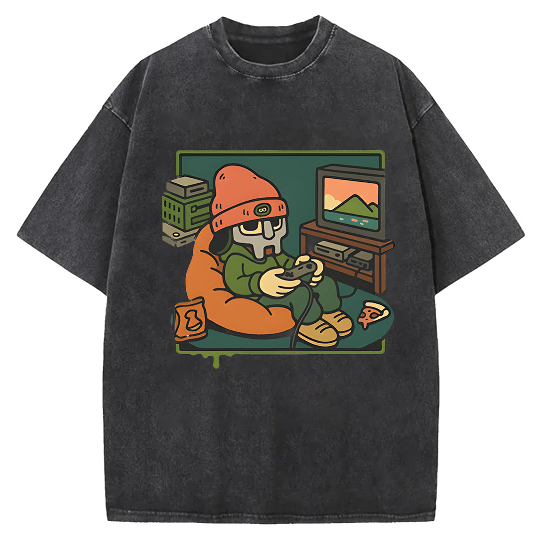 Parappa The Rapper Vintage Design Washed Crew Neck T-Shirt