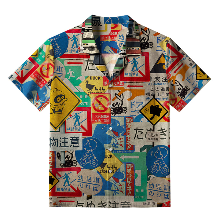 Playful Urban Sign Aloha Hawaiian Shirt