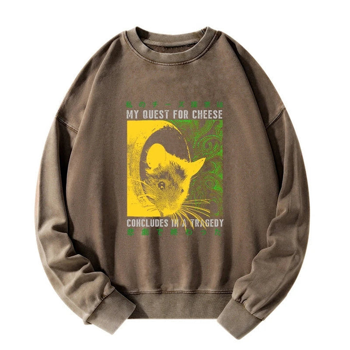 Mouse Has A Passion For Cheese Washed Sweatshirt