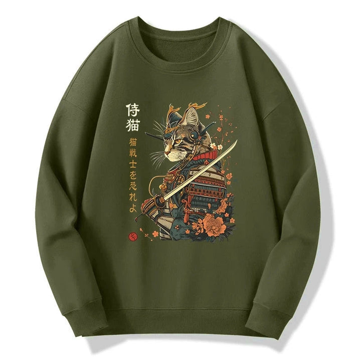 Cat Samurai Japanese Art Sweatshirt