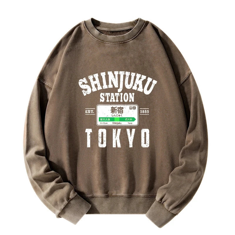 Shinjuku Station Yamanote Line Washed Sweatshirt