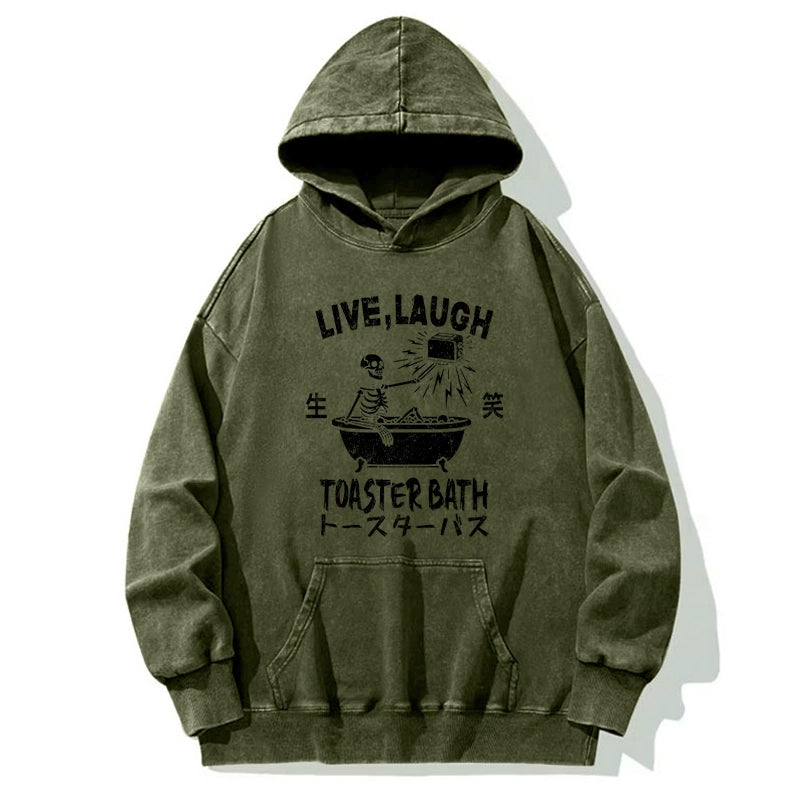 Funny Electric Shock Skeleton Washed Hoodie