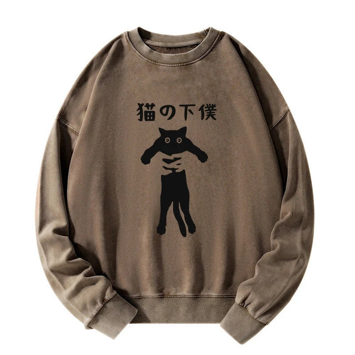 Cat Servant Japanese Washed Sweatshirt