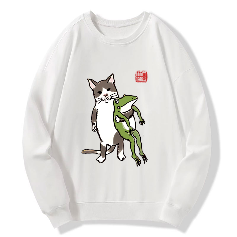 Cat Holding A Frog Sweatshirt