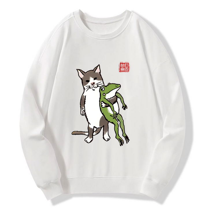 Cat Holding A Frog Sweatshirt