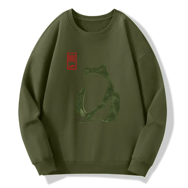 Woodblock Print Frog Sweatshirt