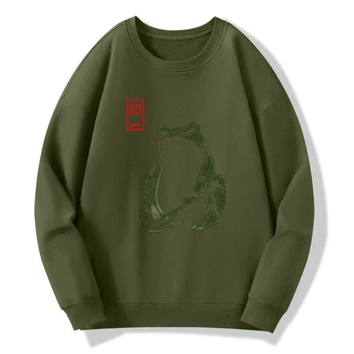 Woodblock Print Frog Sweatshirt
