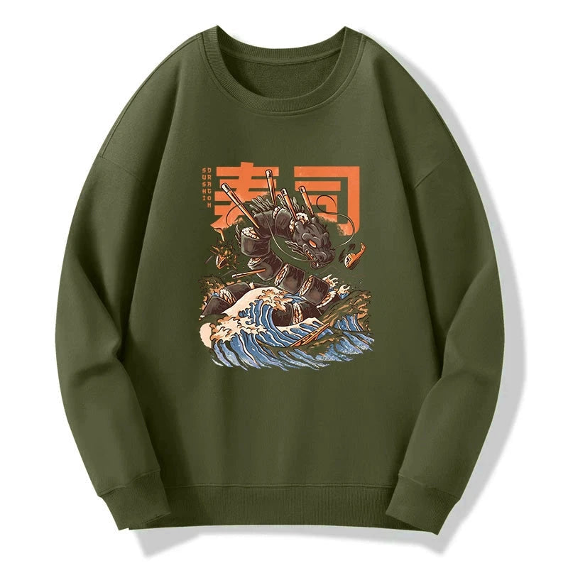 The Great Sushi Dragon Wave Sweatshirt