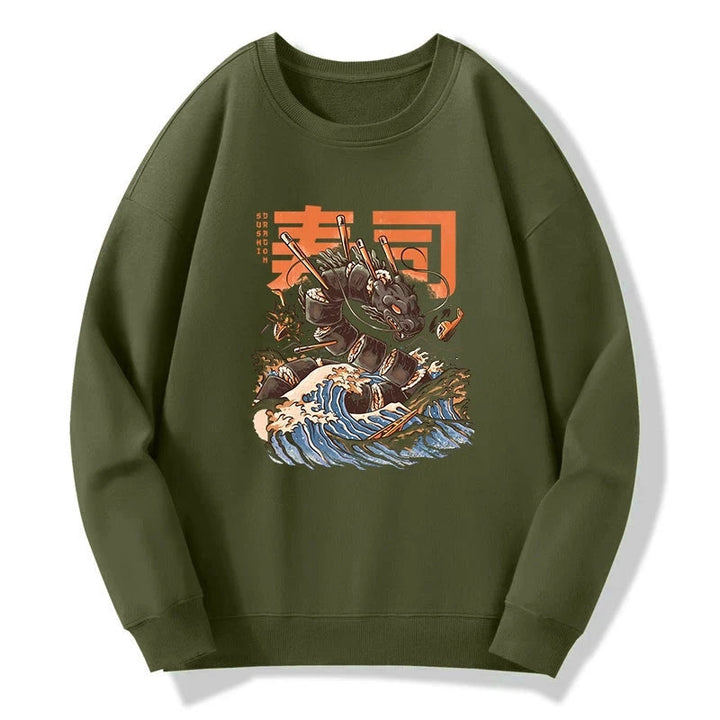The Great Sushi Dragon Wave Sweatshirt