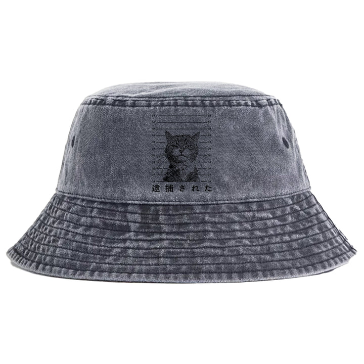 Cat That Was Arrested Washed Bucket Hat