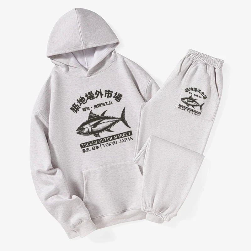 Sakana Tsukiji Fish Market Fleece Lined Hoodie Set