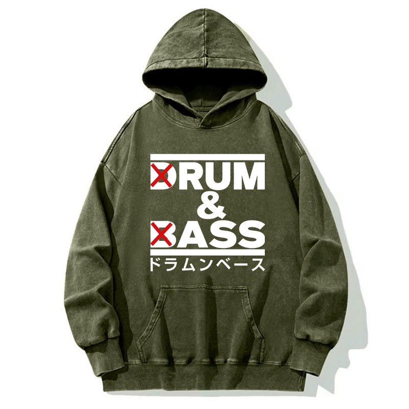 Drum And Bass Funny Washed Hoodie