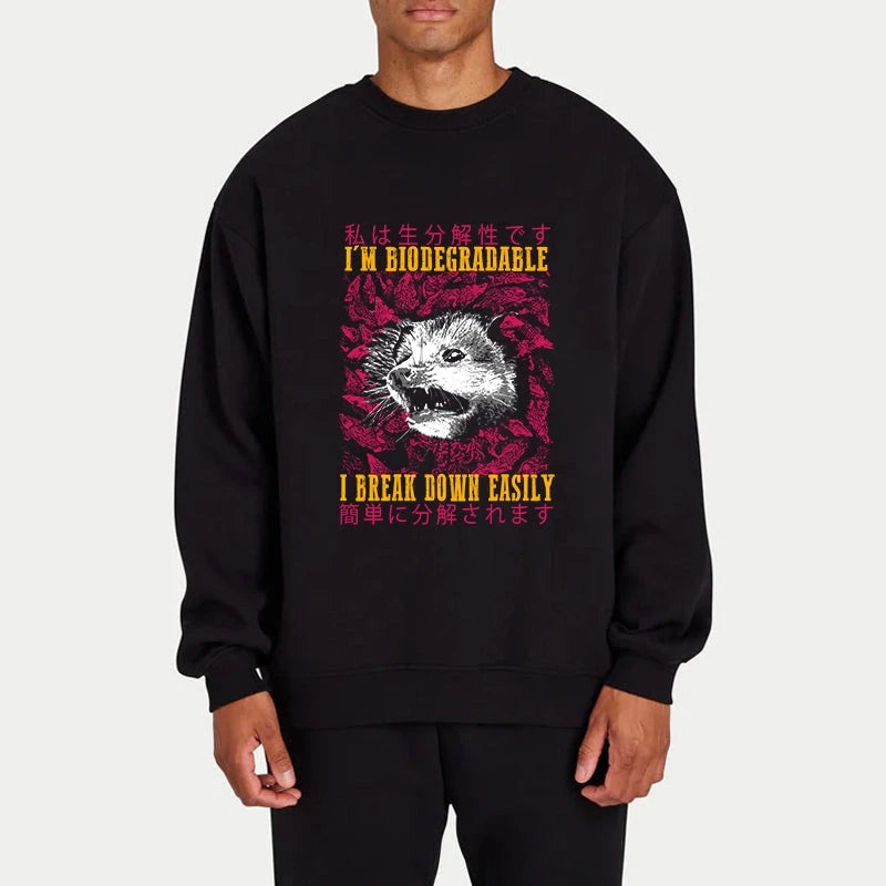 An Easily Breakable Opossum Sweatshirt