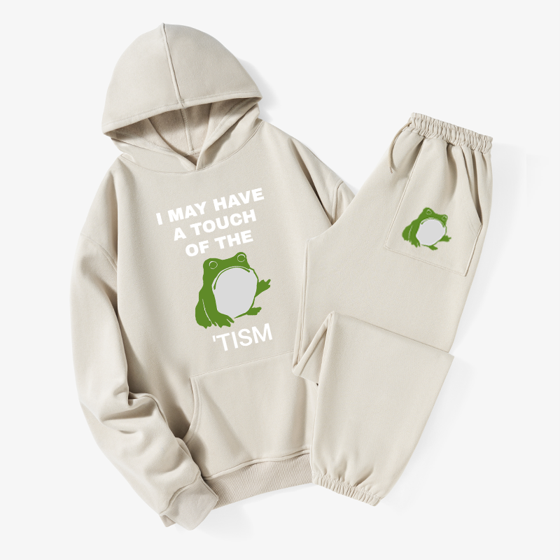 Funny Frog Flipping The Bird Fleece Lined Hoodie Set