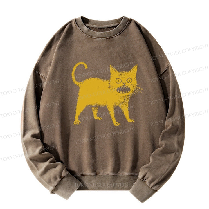 Horrible Japanese Cat Washed Sweatshirt