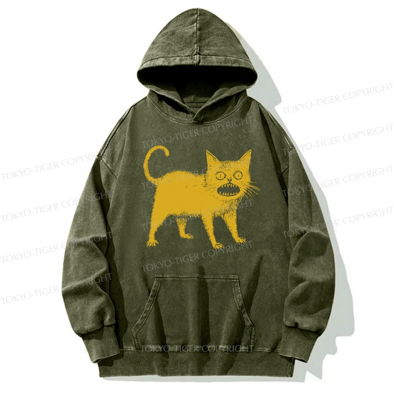 Horrible Japanese Cat Washed Hoodie