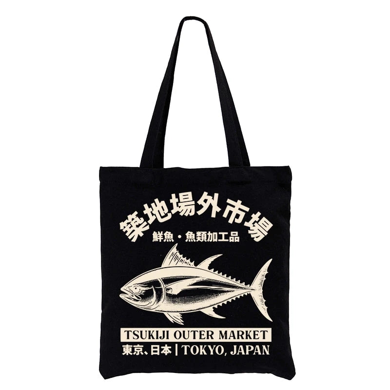 Japan Tsukiji Fish Market Tote Bag